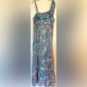 Justice Paisley Print Spaghetti Strap Dress w/ Under Lining  - Size 10